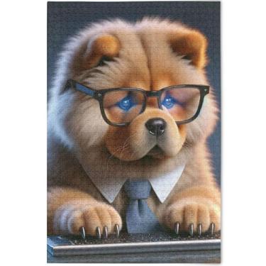 Imagem de Quebra-cabeça de cachorro fofo Chow Chow Chow, 500 peças, cenário de adultos, arte animal, quebra-cabeças legais para adultos, presentes tecnológicos, 52 x 37,8 cm