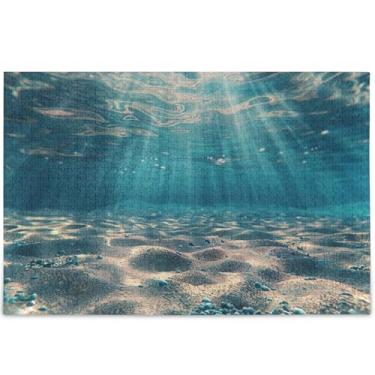 Imagem de Quebra-cabeça adulto mundo subaquático 3D personalizado 500 peças cenário arte animal exclusivo presentes divertidos elefantes brancos, 52 cm x 37,8 cm