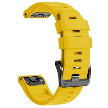 Imagem de BUDAY Pulseira de relógio Fenix 8X para Fenix 6X Pro/Fenix 5X/Fenix 5X Plus/Fenix 7X/Fenix 3/HR/Tactix/Descent MK1/D2 Delta PX/D2 26 mm (amarelo)