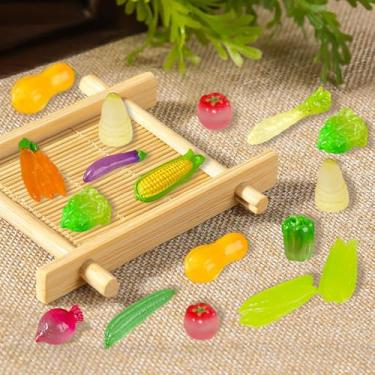 Imagem de 24 peças lindas mini figuras de vegetais de resina – 12 espécies de vegetais para casa cozinha escritório estatueta decoração Micor acessórios de jardim de fadas DIY artesanato