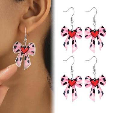 Imagem de Brincos de acrílico com laço pendentes de dia dos namorados, presentes adoráveis para mulheres, esposa, moda, joias engraçadas, festa de casamento, one size, Acrílico, Sem pedra preciosa