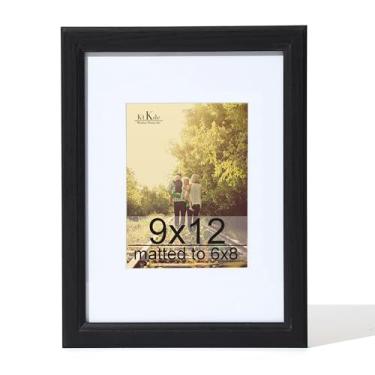 Imagem de KTKDE Moldura de madeira 23 x 30,5 cm, exiba imagens 15 x 20 com tapete ou 23 x 30 sem, vidro temperado, molduras pretas de 23 x 30,5 cm, porta-retratos para galeria de parede, melhor presente