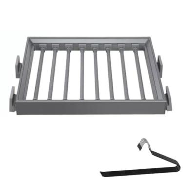 Imagem de Suporte ajustável para calças – Cabides extensíveis para calças, toalhas, lenços e gravatas – Organizador de armário que economiza espaço, serve para armários de 65 cm/26 pol (Cor: C)