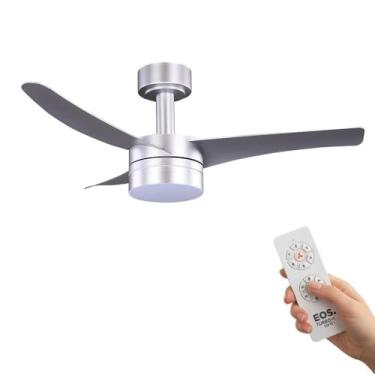 Imagem de Ventilador de Teto Eos Turbo Vento 3 pás c/controle remoto 106cm prata 150w Evx100s Bivolt