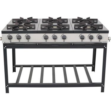 Imagem de Fogão Industrial 6 Bocas Baixa Pressão Venâncio Linha Bravo Esmaltado Cinza BR6B 16598