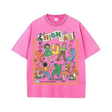 Imagem de Camiseta Masculina Oversize Retrô De Verão Em Algodão Macio Com Gola R