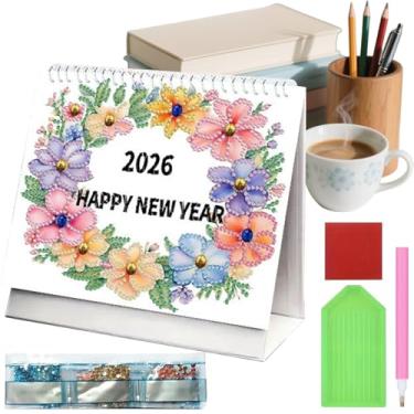 Imagem de Calendário de arte de strass 2026, agenda de 12 meses - calendário de mesa | para adolescentes, amantes de artesanato, iniciantes, artistas, professores, férias, aniversário, tarefas de planejamento