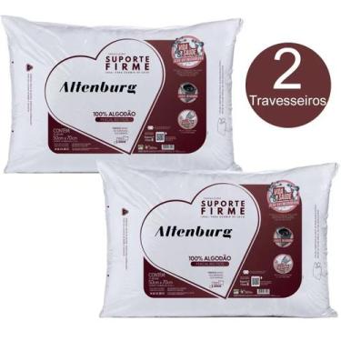 Imagem de Kit 2 Travesseiros Suporte Firme 180fios Percal Altenburg Lavável 50cm