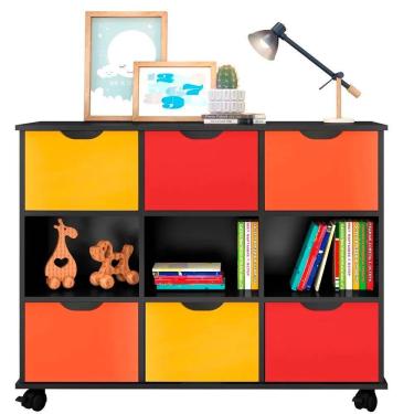 Imagem de Nicho Organizador Com Rodízios Toys 6 Gavetas Q01 Preto-colorido - Mpozenato