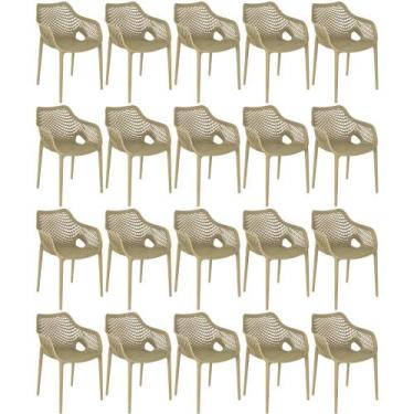 Imagem de Kit 20 Cadeiras de Jantar Design Suits com Braços Empilhável em Polipr