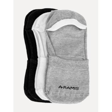 Imagem de Meia Aramis Masculina Invisível Preta Mescla Branca Kit 3 Pares, UN