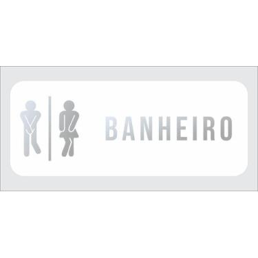 Imagem de Placa de sinalização Banheiro Masculino e Feminino Divertidos em acríl