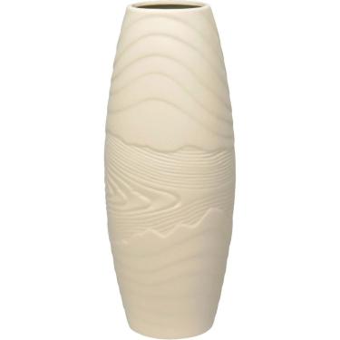 Imagem de VASO DECORATIVO ENFEITE CASA HOME&CO CERÂMICA 28x11x11cm BRANCO