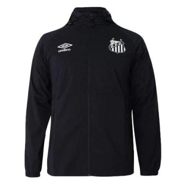 Imagem de Jaqueta Corta-Vento Santos 23/24 Treino Umbro Masculina, Preto, EGG
