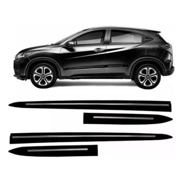 Imagem de Jogo de Friso Lateral Hrv Hr-v 2016 a 2022 c/ Filete Cromado Cor:Preto