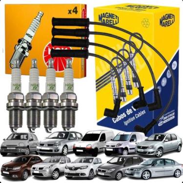 Imagem de Kit Cabo e Vela Clio Logan Sandero Megane Kangoo 1.6 8v - Ngk 