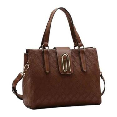 Imagem de Bolsa Feminina Mão Transversal Texturizada Elegante Chenson-Feminino