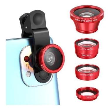 Imagem de Lente Para Celular Com Vidro Anti-Reflexo - Kit 3 em 1 Universal Fish 