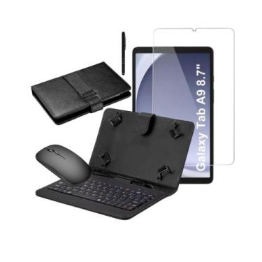 Imagem de Capa com Teclado + Película + Mouse + Caneta Touch Para Tablet A9 8.7 