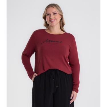 Imagem de Blusa Feminina Manga Longa Plus Size Secret Glam Vermelho, Plus G2, Ve