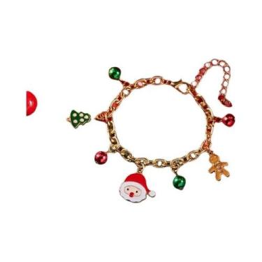 Imagem de Pulseira Feminina De Natal Com Pingente De Papai Noel, Boneco De Neve,