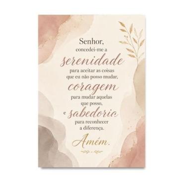 Imagem de Placa Decorativa Oração da Serenidade Minimalista Elegante 50x70cm - Q