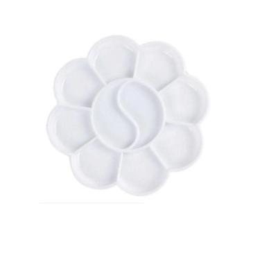 Imagem de Gode Paleta p/ Pintura em Formato Anatômico Flor Branco 12 Cavidades -