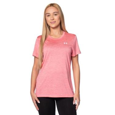 Imagem de Camiseta Feminina Under Armour Tech Antiodor Mesclada Rosa, Rosa, GG