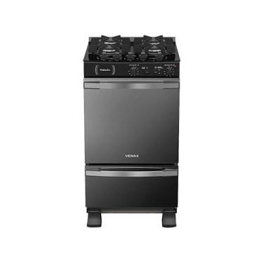 Imagem de Fogao a Gas 4 Bocas Venax Palladio Vitreo Preto, Preto, 220V