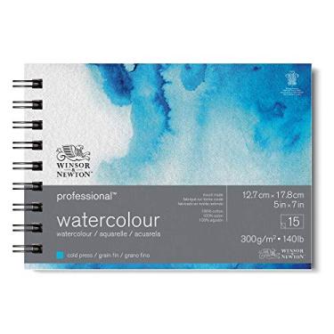 Imagem de Papel aquarela profissional Winsor & Newton, com espiral, 12,7 x 17,8 cm