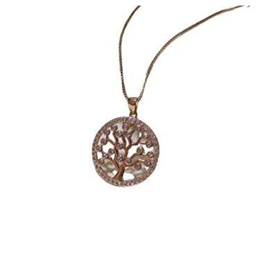 Imagem de Colar Folheado com Pingente Árvore da Vida