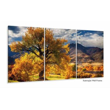 Imagem de Quadros Decorativos Paisagem Árvore Amarela 3 Peças 120x60