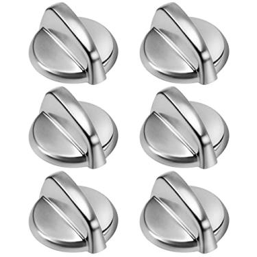 Imagem de Botões de controle de queimador WB03T10284 PS2321076 atualizados pacote com 6 acabamento em aço inoxidável – adequado para botão de fogão/forno General Electric GE – Substitui 1373043 AP4346312 AH2321076 EAP2321076