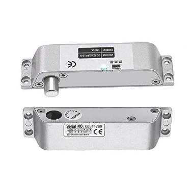 Imagem de Fechadura elétrica de porta com trava de segurança CC 12 V, segurança contra falhas, modo NC, trava eletrônica para controle de acesso, trava de segurança (X trava de parafuso) com atraso de tempo montado na superfície