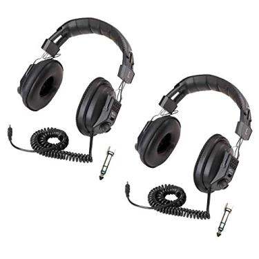 Imagem de Califone Pacote 3068AV com 2 fones de ouvido estéreo/mono alternáveis, pretos; faixa de cabeça acolchoada, ajustável; interruptor mono/estéreo para aplicativos de idioma e computador