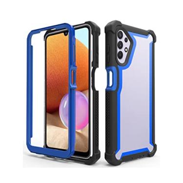 Imagem de Capa de telefone transparente com moldura à prova de choque para Samsung Galaxy A13 A53 A33 A73 A22 A72 A52 A32 A71 A70 A70S A51 A20S Capa de proteção contra choques, azul preto, para Galaxy A52S