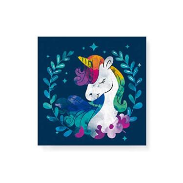 Imagem de Arte Maníacos Quadro Decorativo em Tela Canvas Unicórnio Aquarela - 50x50cm