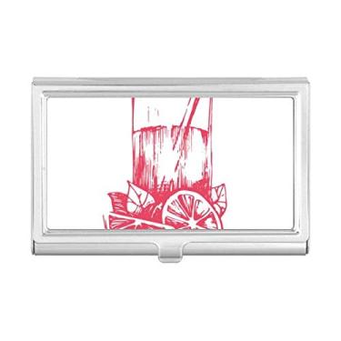 Imagem de Capa para cartão de visita com estampa de ilustração em aquarela Juice Lemon