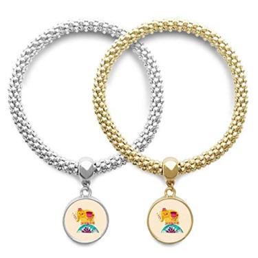 Imagem de DIYthinker Red Hat Nation Elefante Rosa Colorida Lover Pulseira Pingente Joias Corrente Presente Casal