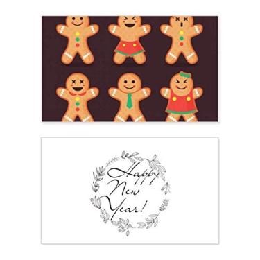 Imagem de Biscoito de gengibre masculino Natal Ano Novo Festival Cartão de felicitações Mensagem Abençoada Presente