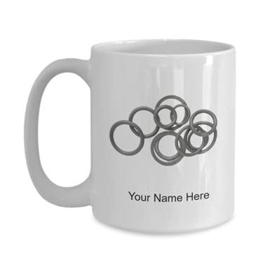 Imagem de Caneca personalizada de vedação de borracha preta, copo de café com vedação de borracha preta, ideia de presente de vedação de borracha preta - caneca de café de 445 ml