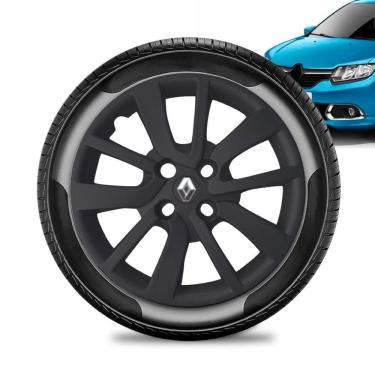 Imagem de Calota Renault Sandero aro 14 2014 a 20 Preta Fosc Emb Preto