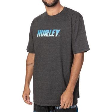 Imagem de Camiseta Hurley Fastlane Masculina Preto Mescla