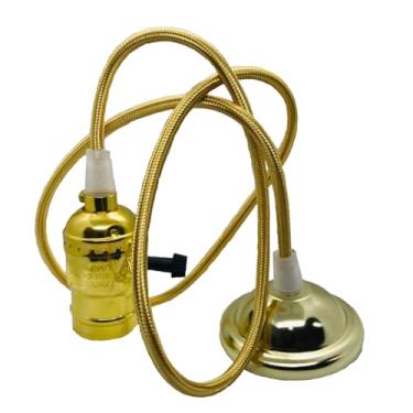 Imagem de Pendente E27 Antigo Retro Vintage Com Switch - Dourado