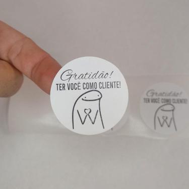 Imagem de 100 Etiqueta Adesiva, Adesivo Gratidão pela compra Flork