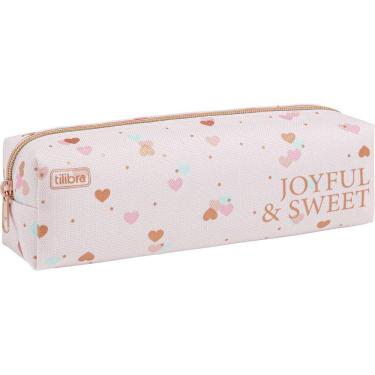 Imagem de Estojo Médio Tilibra - Académie Coração Metalizado Rosa