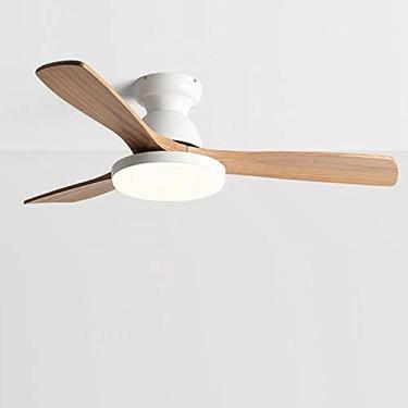Imagem de Ventilador de teto mudo criativo luz de madeira grandes lâminas de ventilador 3 engrenagens luz do ventilador de velocidade do vento sala de jantar sala de estar quarto lounge ventilador de