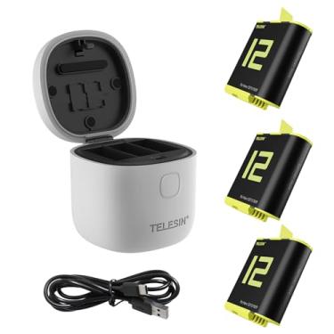 Imagem de TELESIN Kit de carregador e leitor de cartão SD AllinBox – Carregador triplo para GoPro Hero 9 Preto (carregador Allinbox + 3 baterias)