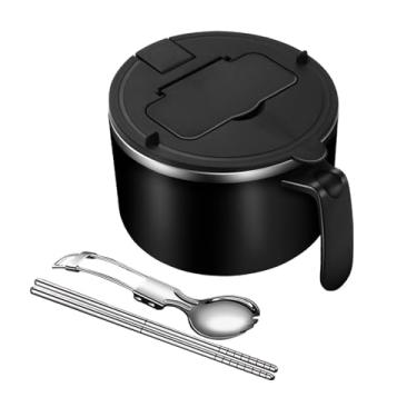 Imagem de Shakven Tigela de macarrão com tampa, tigela de micro-ondas para macarrão,Tigela de macarrão 1200ml para ramen instantâneo - Tigela de recipientes de alimentos com pauzinhos de colher e suporte de