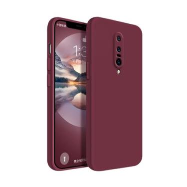 Imagem de Capa de telefone simples e lisa para oneplus 7t 7 pro 7pro, cor doce, silicone líquido, luxo, capa quadrada, ameixa, para oneplus 7 pro